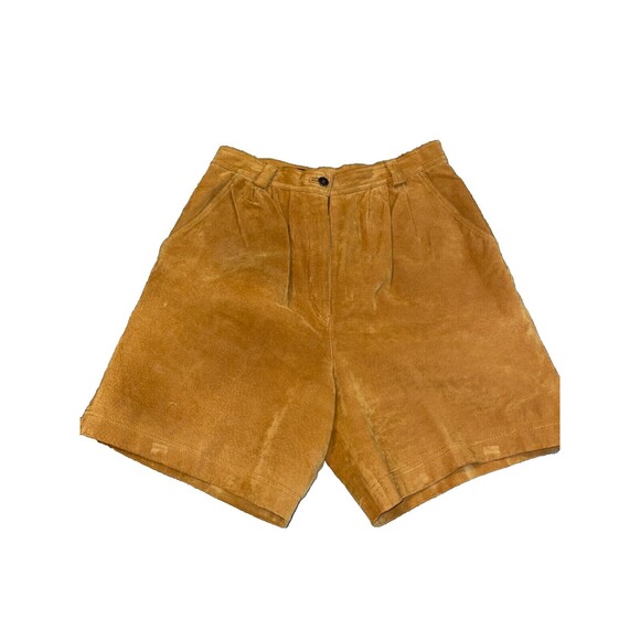 Gantos Vintage Women's Genuine Suede Bermuda Shorts size 11/12 Pleated Lined - Picture 2 of 9
